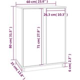  Komoda medeno rjava 60x35x80 cm trdna borovina, (20654436) | Shoptok.si