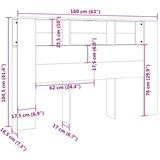  Uzglavlje s ormarićem bijelo 160 x 18,5 x 104,5 cm | shoptok.hr