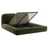Micadoni Zelena oblazinjena zakonska postelja s prostorom za shranjevanje z letvenim dnom 160x200 cm Martina – | Shoptok.si