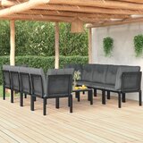 Maison Chic Seti vrtnega pohištva - Vrtna garnitura 9-delna črna in siva poli ratan, (21796813) | Shoptok.si