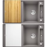 Blanco sudoper AXIA III 5 S InFino SILGRANIT SIVI KAMEN, daska drvo, s dalj. upr. | shoptok.hr