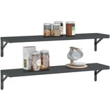  Zidne police 2 kom 100 x 23 5 cm crne nehrđajući čelik | shoptok.hr