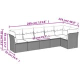  6-dijelni set vrtnih sofa s jastucima bež od poliratana | shoptok.hr