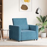 vidaXL 3-v-1 Enosedežni Raztegljivi Kavč Preoblikovan Modri Velur | Shoptok.si
