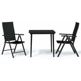  3-dijelni vrtni blagovaonski set crni | shoptok.hr