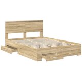 Krevetna konstrukcija s uzglavljem Sonoma hrast 140 x 190 cm | shoptok.hr