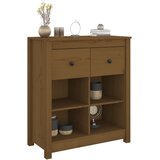  Komoda smeđa boja meda 70 x 35 x 80 cm od masivne borovine | shoptok.hr