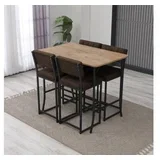 Set Barski sto i 4 stolice Retro Brown Walnut