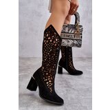 Kesi Suede Openwork shoes Leski Shoes 3234 Black | Shoptok.si
