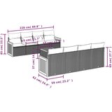  9-dijelni set vrtnih sofa s jastucima crni od poliratana | shoptok.hr