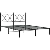 Metalni okvir za krevet s uzglavljem crni 140x190 cm | shoptok.hr