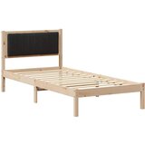 Krevetni okvir s tapiciranim uzglavljem Crna 90 x 190 cm Smeđa | Shoptok.si