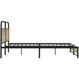 Metalni Kovinski posteljni okvir brez vzmetnice sonoma hrast 200x200 cm, (21608598) | Shoptok.si