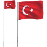 Turska zastava i jarbol 5,5 m aluminijska | shoptok.hr