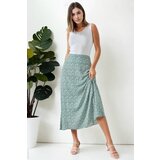 Dewberry 16652 Womens Midi Woven Skirt-GREEN | shoptok.hr