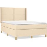  Box spring postelja z vzmetnico krem 140x200 cm blago, (20726391) | Shoptok.si