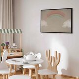  Slika - Rainy June - Colorful Rainbow Emerging from Clouds on a Bright Background 60x40 U crnom drvenom okviru | shoptok.hr