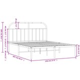 Metalni okvir za krevet s uzglavljem bijeli 140 x 200 cm | shoptok.hr