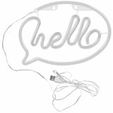  LED neonska zidna dekoracija HELLO LED/3W/3xAA USB ružičasta | Eponuda.com