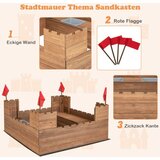  Pjeskovnik s ladicama i zastavicama, drveni pjeskovnik za 1-2 djece od 3 godine nadalje, dimenzije 113 x 116 cm. | shoptok.hr