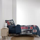 Douceur d intérieur Tamno plava pamučna posteljina za krevet za jednu osobu 140x200 cm City London – | shoptok.hr