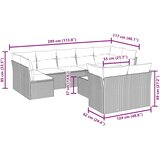  10-dijelni set vrtnih sofa s jastucima crni od poliratana | shoptok.hr