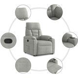 vidaXL Naslanjač s funkcijo vstajanja sv. siva tkanina iz mikrovlaken | Shoptok.si