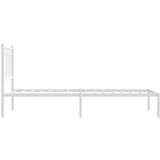 Metalni okvir za krevet s uzglavljem bijeli 90 x 190 cm | shoptok.hr