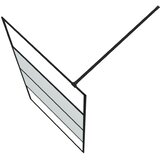 Pregrada za tuš crna 100 x 195 cm s napola mutnim staklom ESG | shoptok.hr