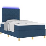  LED Box Spring Krevet s uzglavljem Plava 120 x 190 cm tkanina | Shoptok.si