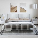  Metalni okvir kreveta uzglavlje i podnožje bijeli 183x213 cm | shoptok.hr