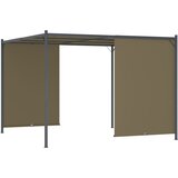  Vrtna pergola s pomičnim krovom 3 x 3 m smeđe-siva 180 g/m² | Eponuda.com