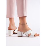 Shelvt Women's white heeled flip-flops Cijene