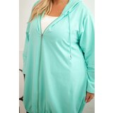 Kesi Plus Size women's cotton hoodie with a zipper mint | shoptok.hr