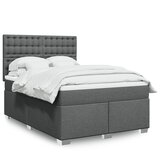 vidaXL Box spring postelja z vzmetnico temno siva 160x200 cm blago Cene