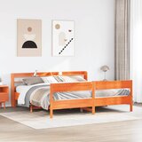 Furnova Posteljni okvir brez vzmetnice vošč. rjava 200x200 cm borovina, (21940521) Cene