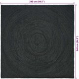  Tepisi za područja Tamnosiva 240 x 240 cm Juta | shoptok.hr