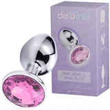 Pink Jewel L - analni čep (srebrno-roza)