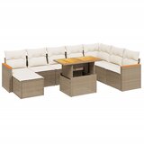  9-dijelni set vrtnih sofa s jastucima bež od poliratana | shoptok.hr