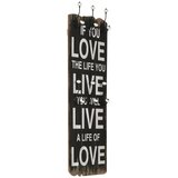  Zidna vješalica za kapute sa 6 kuka LOVE LIVE 120 x 40 cm | shoptok.hr