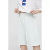 United Colors Of Benetton Pamučne kratke hlače za žene, boja: tirkizna, glatki materijal, visoki struk