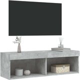 TV ormarić s LED svjetlima siva boja betona 100x30x30 cm | shoptok.hr