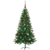 vidaXL Božično drevo med 150 LED z stojalom Zelena 150 cm PE | Shoptok.si