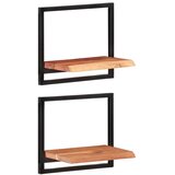  Zidne police 2 kom 40 x 24 x 35 cm masivni bagrem i čelik | Eponuda.com