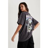 Defacto Oversize Fit Crew Neck Printed Short Sleeve T-Shirt Cene