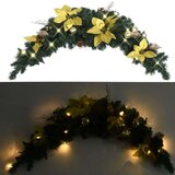  Božićni luk s LED svjetlima zeleni 90 cm PVC | shoptok.hr