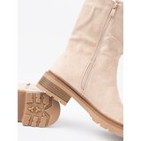 Shelvt Modern light beige ankle boots with a simple cut | Shoptok.si