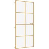 Sobna vrata tanka zlatna 93x201,5 cm kaljeno staklo i aluminij | shoptok.hr