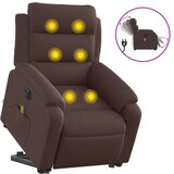  Električni masažni naslonjač na podizanje od tkanine tamnosmeđi | shoptok.hr