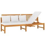 The Living Store Dnevna postelja s krem blazino 200x60x75 cm akacijev les - Dnevna Postelja, (21421791) | Shoptok.si